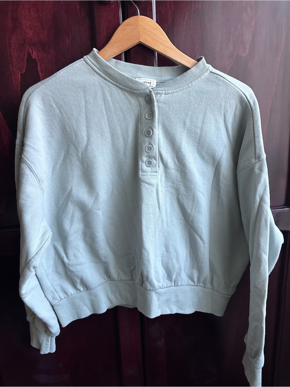 Reflex Light Blue Pullover Henley Sweatshirt